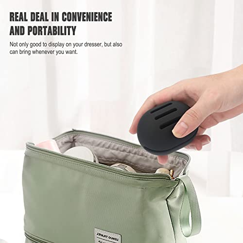 FERYES 2 PCS Makeup Sponge Holder – Shatterproof Eco-Friendly Silicone Beauty Make Up Blender Case for Travel - Black