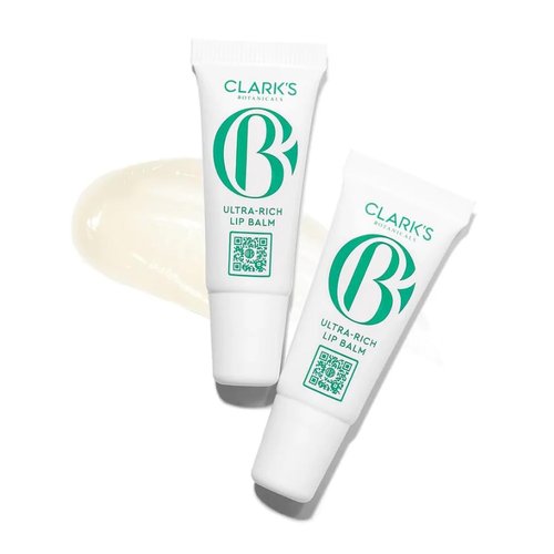 Clark's Botanicals Mini Ultra Rich Lip Balm: Plumping Moisturizer with Collagen and Shea, Mango & Avocado Butter + Vitamin E | 0.14 fl oz (Pack of 2)