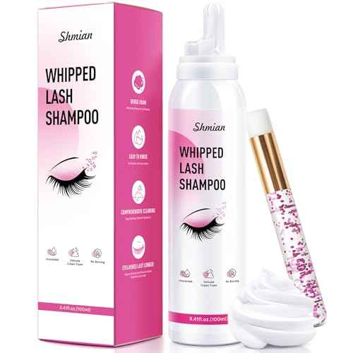 Whipped Lash Cream Shampoo-Shmian 3X Concentrated Foam Cleanser, 100ML Unscented Eyelash Extension Cleaning Kit for Home and Salon Use