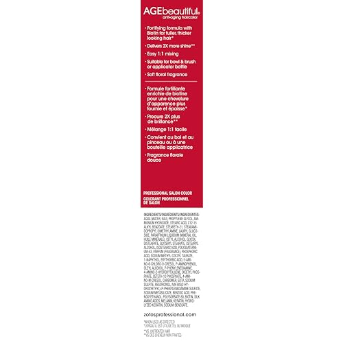 AGE beautiful Permanent Hair Color Dye Liqui Creme | 100% Gray Coverage | Anti-Aging Haircolor | Biotin for Thicker, Fuller Hair | Professional Salon Coloring | 5R Medium Red
