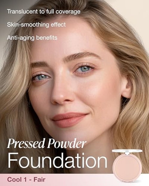 Mineral Fusion Pressed Powder Foundation - Matte Finish Face Powder for Med/Tan Skin with Yellow Undertones - Age Defying Natural Makeup - Talc Free, Vegan, Hypoallergenic (Warm 3)