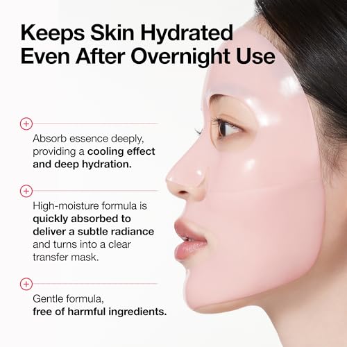 ANUA Heartleaf 70 Soothing Collagen Mask, Overnight Face Mask for Glass Skin, hyaluronic acid, Collagen, Soothing & hydration Facial Mask for Sensitive Skin, Natural Color, Korean Skin Care (38g, 4ea)