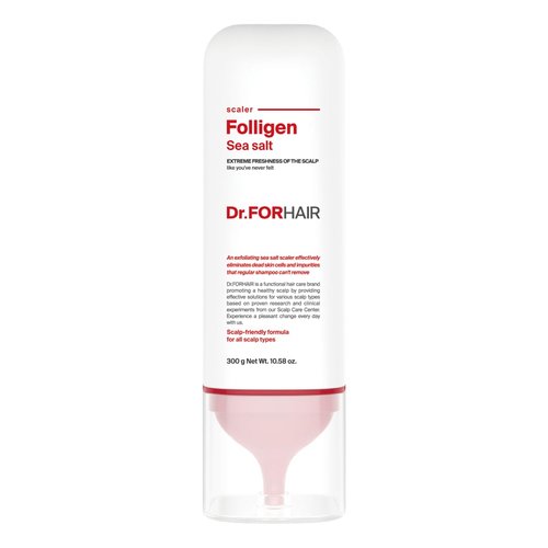 Dr.FORHAIR Folligen Sea Salt Scaler 10.58 fl oz - Korean Scalp Exfoliating Scrub for Thicker Hair
