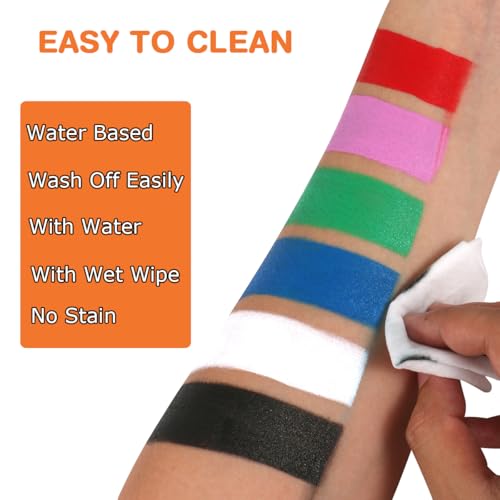 Depvision Face and Body Paint 1.7oz Cream Makeup 50ml Water Based Face Painting Special Effects For Adults Children Kids Halloween Christmas Party Stage Cosplay (Light Blue)