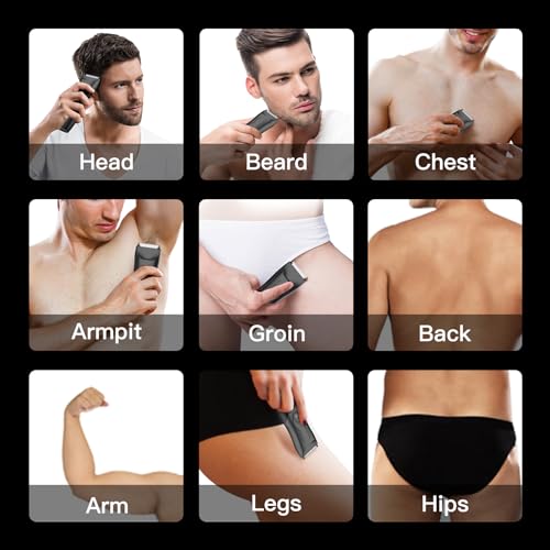 ENSSU Manscape Ball Trimmer/Shaver Men, Electric Groin Hair Trimmer, Men Body Hair Trimmer for Pubic/Beard/Back, Waterproof Body Groomer Kit, Men Body Razor Hygiene Tool