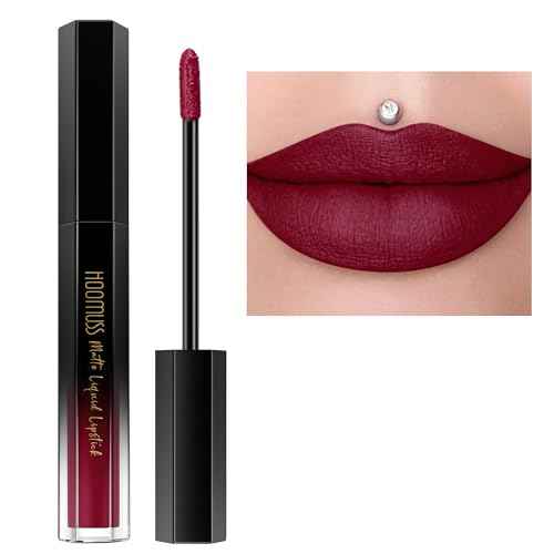 Burgundy Lipstick Long Lasting, Matte Liquid Lipsticks for Women Non Transfer Smudgeproof Smooth and Easy to Appy Cruelty Free Lip Color, M47 Burgundy Love