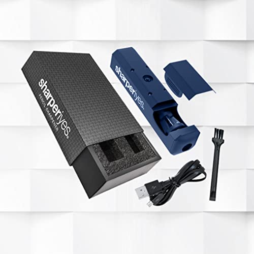SharperIyes Automatic Sharpener for Cosmetic Wood Pencils Only (Blue) *not intended for plastic gel cosmetic pencils.