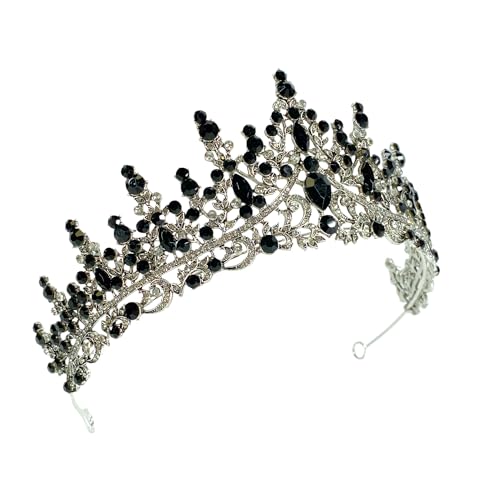 Crown and Tiaras Princess Crown for Women and Girls Crystal Headband for Brides Princesses Birthdays Halloween Cosplay Parties Weddings Proms and Pageants Accessories (Black Crystal)