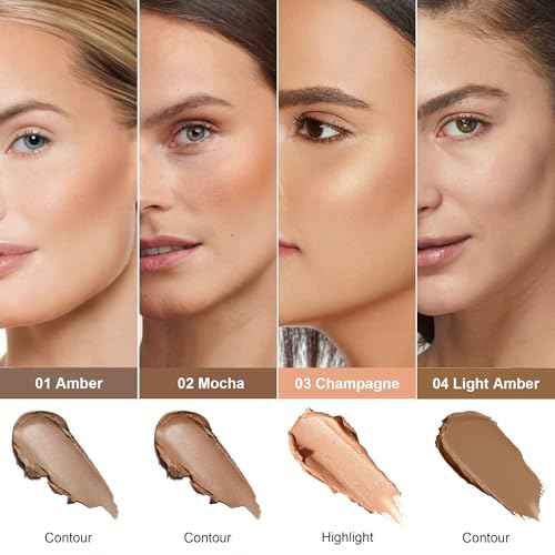FV Contour Stick Cool Toned, Creamy, Blendable Formula for a Natural, Waterproof Finish, Long-Lasting Face Sculpting Makeup For Fair to Light Skin, Cruelty-Free & Beginner Friendly, Shade 01 Amber