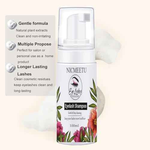 100ML Lash Shampoo for Lash Extensions.Gentle Eyelash Cleanser 1 Pcs USB Lash Fan 50 Pcs Eyelash Brushes 100 Pcs Micro Brush 2 Pcs Lash Shampoo Brush 2 Pcs compressed Sponge and Rinse Bottle