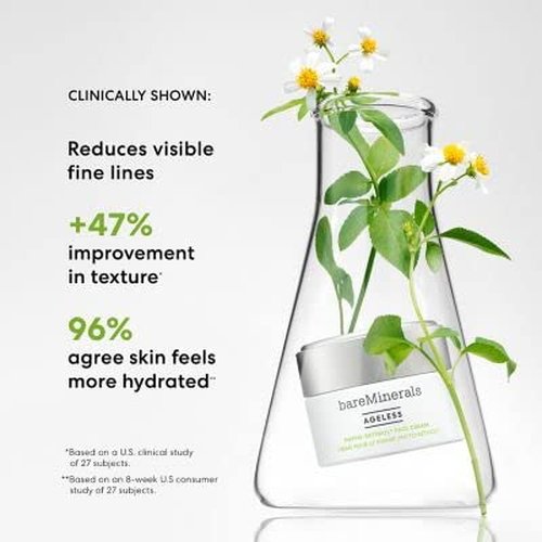 bareMinerals Ageless Phyto-Retinol Face Cream - Plant-Based Retinol & Hyaluronic Acid, Vegan Anti-Aging Moisturizer