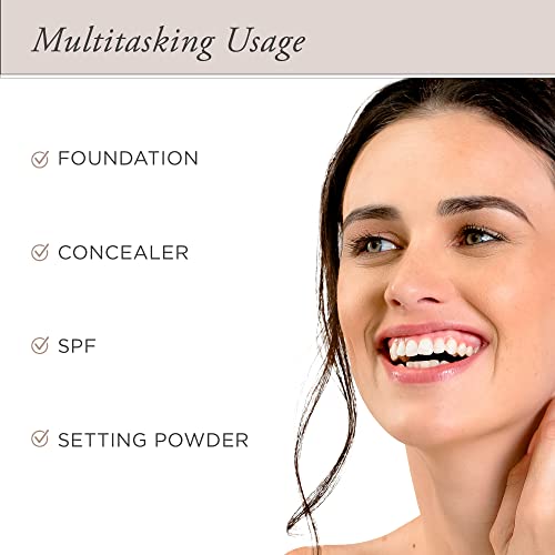 PUR Beauty 4-in-1 Pressed Mineral Makeup Powder Foundation with SPF 15 - Concealer & Finishing Compact Pressed Powder for Face - Buildable Medium to Full Coverage Foundation Powder (Fair Ivory)