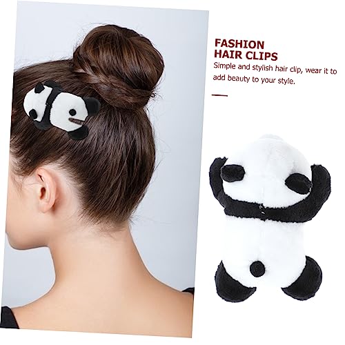 FRCOLOR Panda Hairpin Girl Stuffed Animals Headbands for Korean Outfits Fluffy Hair Scrunchies Hair Clips Plush Headband Plush Panda Hairpin Clip Cartoon Panda Hairpin Panda Barrette