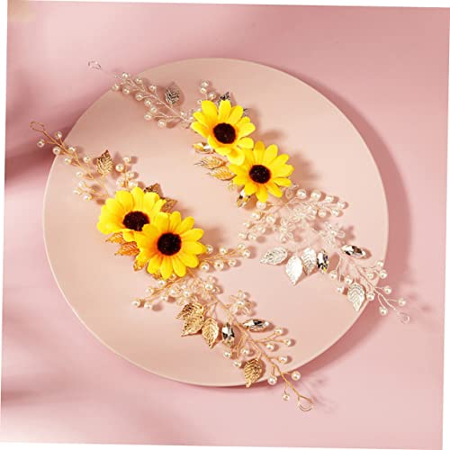 Beavorty Sunflower Headband Sun Flower Headband Hair Accessories Silk Cloth Bride Delicate Flowers Headband