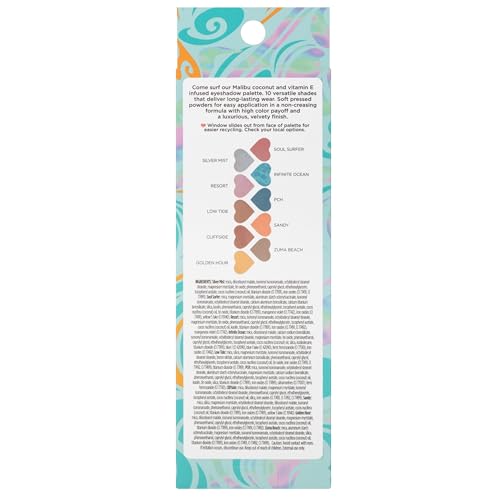 Pacifica Eyeshadow Palette – Malibu Mineral Eyeshadow, Blendable Neutral Shades with Velvet Matte, Shimmer & Metallic, Cocoa Butter Infused, Talc-Free, Vegan & Cruelty-Free, 0.24 oz (10 Shades)