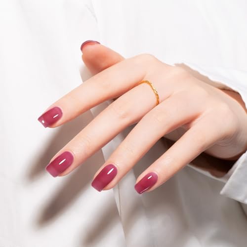 MAYCHAO 15ML Jelly Light Red Gel Nail Polish 1Pc Transparent Gel Polish Soak Off UV LED Translucent Nail Polish Nail Art Starter Manicure Salon DIY at Home, 0.5 OZ