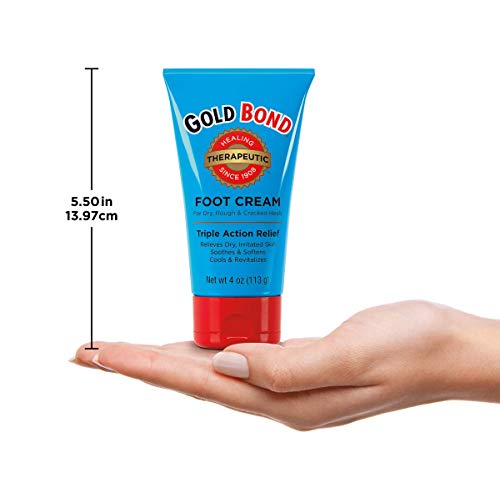 Gold Bond Therapeutic Foot Cream, 4 oz., With Jojoba & Peppermint Oil, Foot Moisturizer- pack of 1