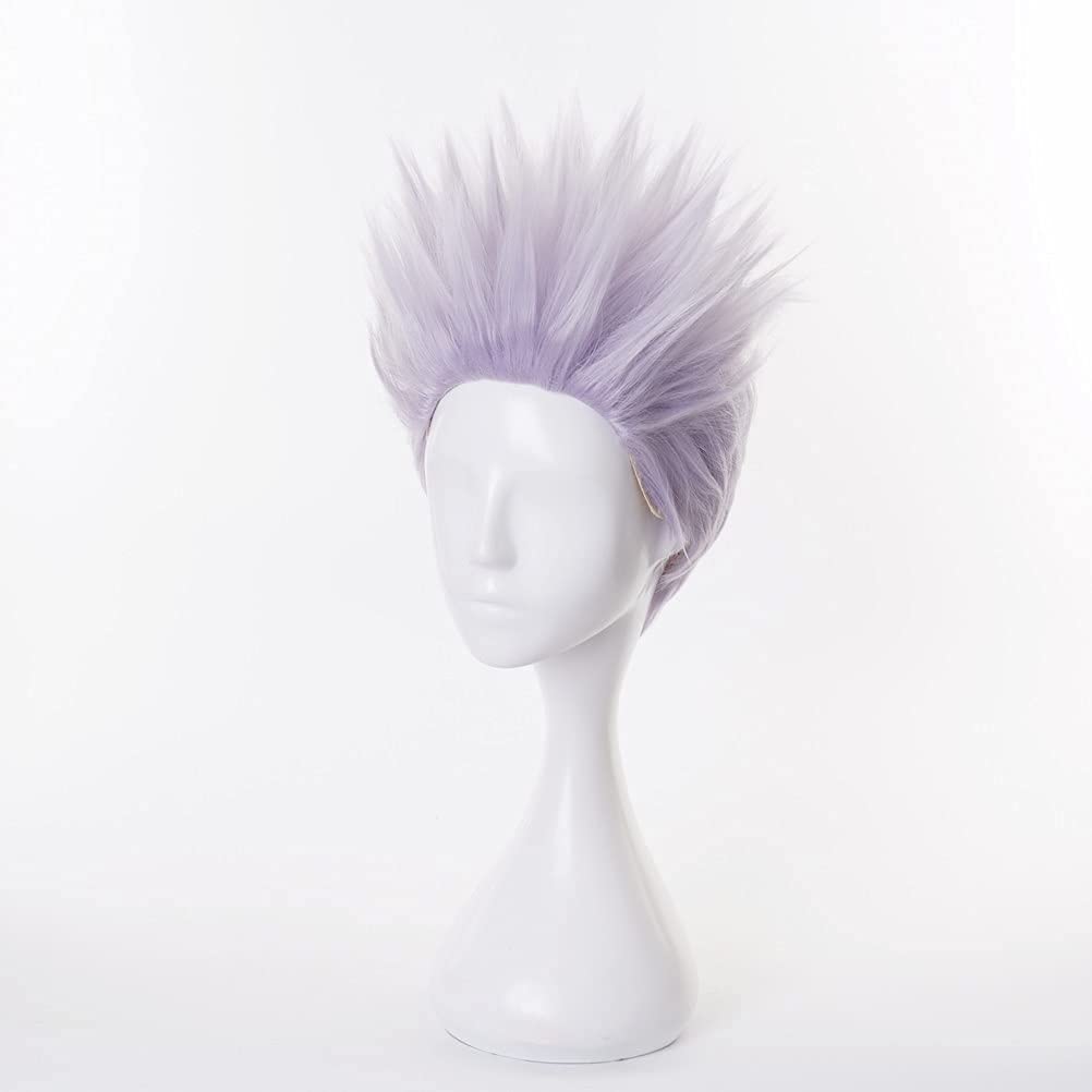 XiongXiongLe Anime Wig Cosplay Jujutsu Kaisen Gojo Satoru Light Purple Costume Wig Hairs For Unisex Adult Girls Boys Cos Role Playing Daily Party Halloween Christmas(Gojo Satoru 2)