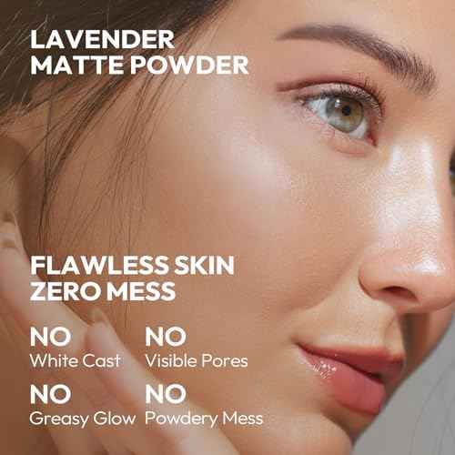 Chillab Lavender Matte Powder, Lightweight Translucent Setting Powder for Oily Skin, Oil Control for Men & Women, No Powdery Look, Blurs Pores, Matte Finish, Shine-Free, Face Powder for All Skin Tones