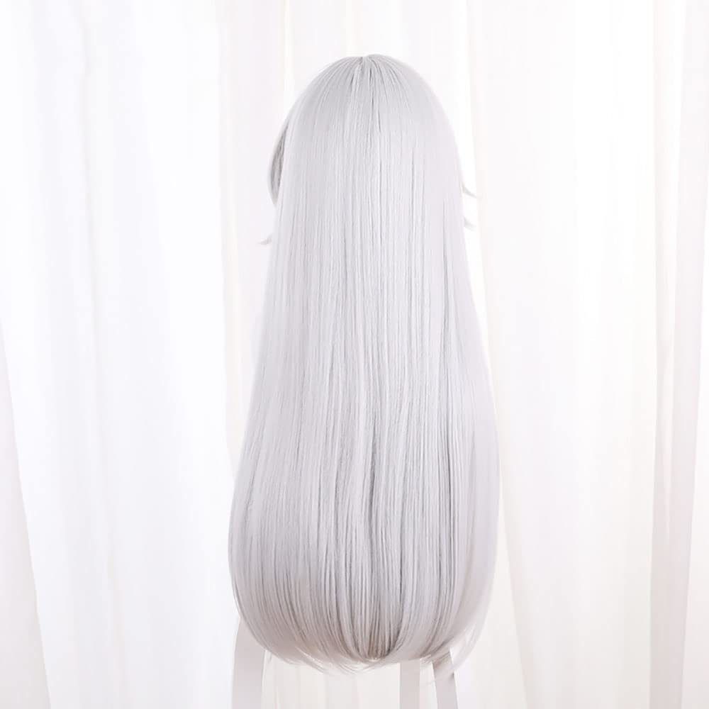 XiongXiongLe Long Straight White Wig for Women Cosplay Clara Heat Resistant Synthetic Hair Replacement Wig Girls Cos Honkai Star Rail Party Halloween Christmas(Clara)