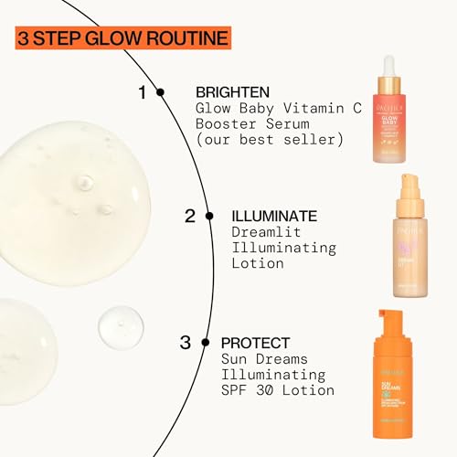 Pacifica Vitamin C Face Serum - Glow Baby Booster Facial Serum - Glycolic Acid Serum For Face - Dark Spot Corrector Anti Aging Brightening - Dermatologist Tested, Fragrance Free, Clean Skin Care Vegan