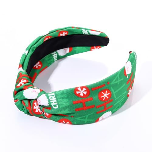 NVENF Halloween Christmas Thanksgiving New Year Headband for Women Festive Holiday Knotted Headband Hair Accessories Gifts (Christmas A)