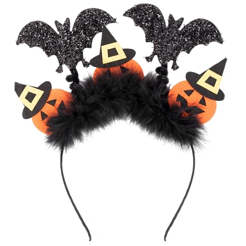 Amazer Bat Headband, Halloween Headbands for Women, Bat headband for Women, Pumpkin Headband, Black Bat Wing Headband for Halloween Costume, Halloween Headpiece Headwear for Party Photo Prop