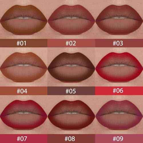 Maroon Gradient Matte Lipstick Crayon Lip Liner pencil, Flawless Contour Gradual Ombre Effect lip Pencil, for Women Long Lasting Waterproof Smudge Proof Lipstick Pencil 05#