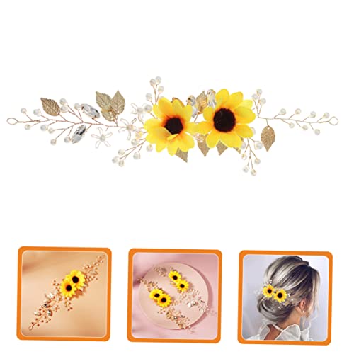 Beavorty Sunflower Headband Sun Flower Headband Hair Accessories Silk Cloth Bride Delicate Flowers Headband