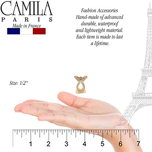 Camila Paris CP3084 French Hair Clip for Women, Set of 6 Extra Small Beige Girls Hair Claw Clip Jaw Fashion Durable Styling Hair Accessories for Women, Ladies Strong Hold Grip Clamp, Made in France