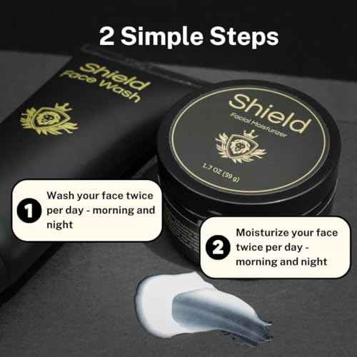 Acne System for Men and Boys, Face Wash, Moisturizer, Pimple Patches, Shield Men's Skin Care Set (2 Months)