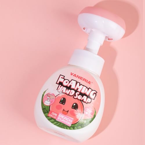 VANERIA Kids Foaming Hand Soap,Flower Stamp,Moisturizing and Gentle Hand Soap for Baby,Kids and Adults with Sensitive Skin 250ml/8.45 Fl Oz