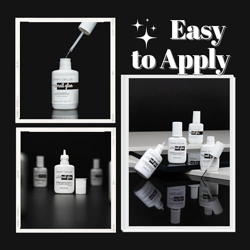 Tammy Taylor Brush On Nail Glue, Dry Clear Gel Nail Glue for Press on Nails, Acrylics, Tips and Even Natural Breaks, UV/LED Curing Needed, Strong Gel for Nails and Extensions