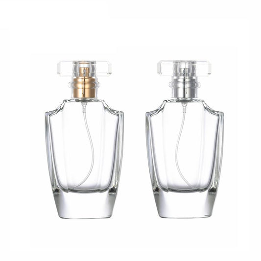 YORROR 2 Pack 50ml Thick Clear Glass Perfume Atomizer,Empty Perfume Spray Bottle,Portable Fragrance Fine Mist Spray Bottle Perfume Dispenser for Travel