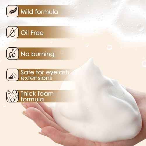 60ml Beige Lash Shampoo kit for Lash Extensions. Lash Wash for Eyelash Extensions & Natural Lashes. lash extension cleanser for Makeup Remover Oil & Sulfate Free for Salon and Home Use