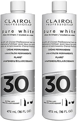 Clairol Professional Pure White 30 volume Crème Developer, 16 oz (Pack of 2)