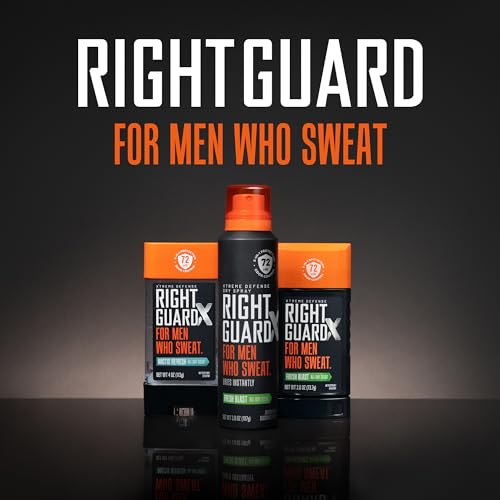 Right Guard Xtreme Defense Antiperspirant & Deodorant Spray | 5-in-1 Protection Dry Spray Deodorant For Men | Blocks Sweat 2X Longer | 72-Hour Odor Control | Fragrance Free, 3.8 oz. (3 count)