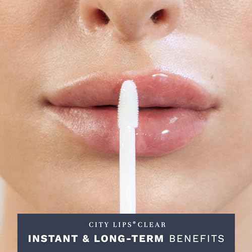 City Beauty City Lips Clear - Plumping Lip Gloss - Hydrate & Volumize - High Shine Lip Plumper - Hyaluronic Acid & Peptides Visibly Smooth Lip Wrinkles - Cruelty-Free