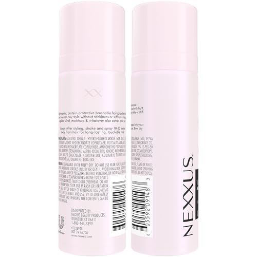 Nexxus Travel Hairspray, Comb Thru Flexible Hold 8-Pack – 72-Hour Anti-Humidity Shield, 48-Hour Frizz Control, Rose Fragrance, 1.5 Oz Ea