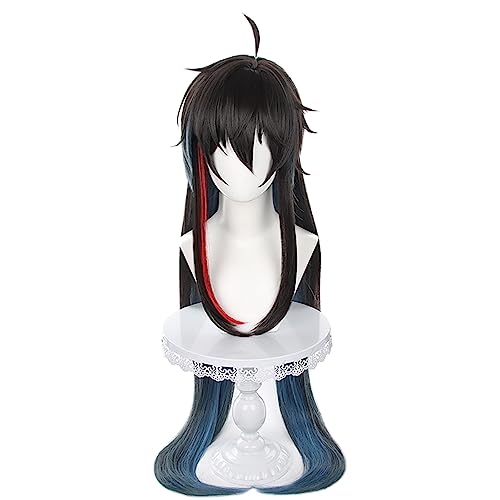 XiongXiongLe Game Honkai Star Rail Cosplay Dan Heng Long Straight Black Heat Synthetic Hair Wigs for Girls Cos Party Halloween Christmas Comic Con(DanHeng Long)