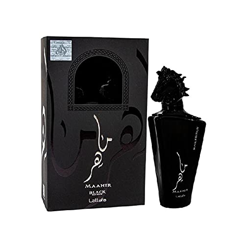 Lattafa Maahir Black Edition Eau De Parfum Spray, 3.4 Ounce (Unisex)