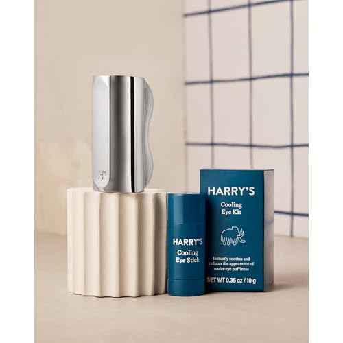 Harry's Cooling Eye Kit for Men - Gua Sha Depuffing Facial Massage Tool and Cooling Eye Stick