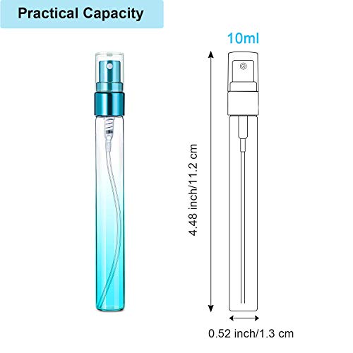 Skiennix Mini Travel Perfume Spray Bottles - 10ml Colorful Glass Atomizers | Refillable Fine Mist Sprayers (6 Gradient Colors)
