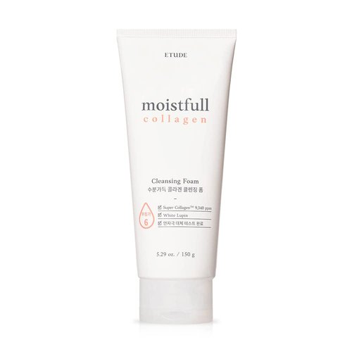 ETUDE Moistfull Collagen Cleansing Foam - Gentle Face Wash with Super Collagen Water | 5.29 Ounce