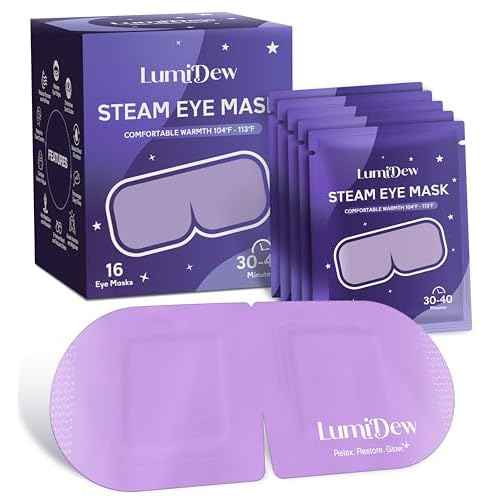 Steam Eye Mask, Self Heating Heated Eye Mask for Sleep, Warm Compress for Eyes, Moist Heat for Dry Eye Relief, Stye Eye Treatment, Spa, Travel Essentials & Relaxation Gifts, Unscented 16 Pack
