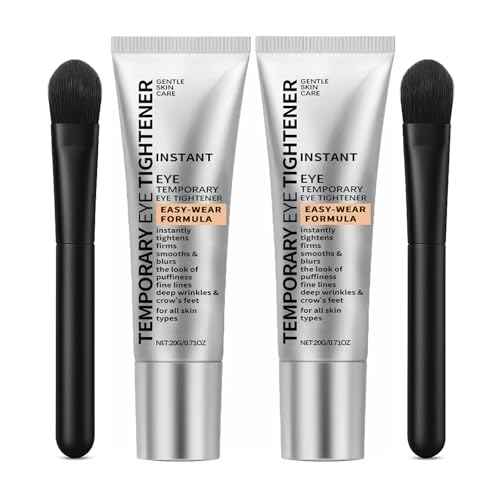 Perfection Eye Tightener Cream 2PCS with 2 Brushes ? Instant Firming Lotion for Puffiness, Fine Lines & Wrinkles, Lightweight Easy-Wear Formula, Gentle Skin Care for All Skin Types