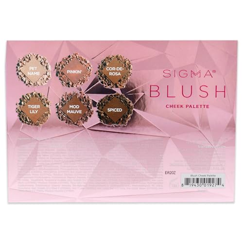 Sigma Beauty Blush Palette - Matte and Shimmer Blush Palette with 6 Hues - Vegan, Buttery Soft Pressed Powder Blush Compact