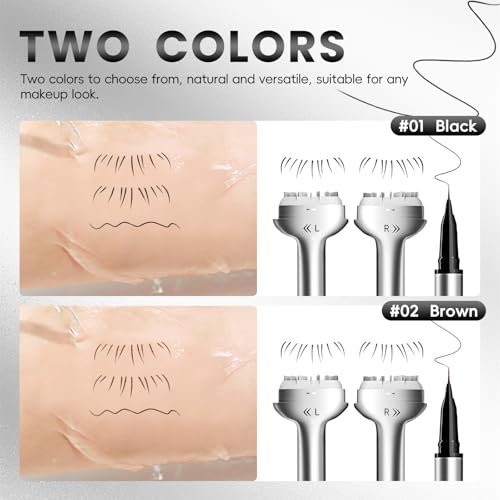 NewBang Lower Eyelash Stamp Set, 2 in 1 Silicone Lash Stamp with Ink & 0.01mm Super Slim Liquid Eyeliner Pen, Waterproof Anti-Smudge Extra Fine Under Bottom Eye Lash Liner for Eye Makeup #Black