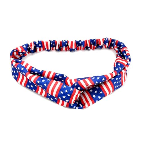 BBTDIN Independence Day Turban Headband Girls Patriotic Bandanas USA Flag Headwarp JHN60 (B1)