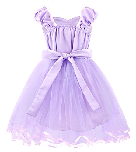 COTRIO Rapunzel Dress Toddler Baby Girls Princess Dresses Birthday Party Fancy Dress Halloween Costume Outfit 5t Purple